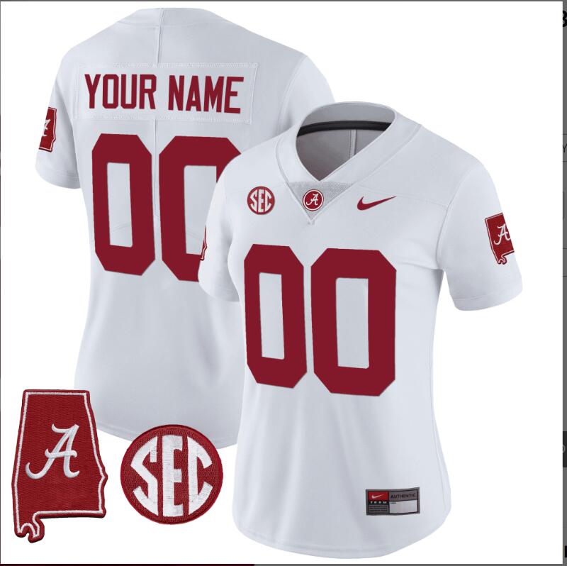 Men Alabama Crimson Tide Vapor Limited white Custom 2024 Nike NCAA Jersey 4->customized nfl jersey->Custom Jersey